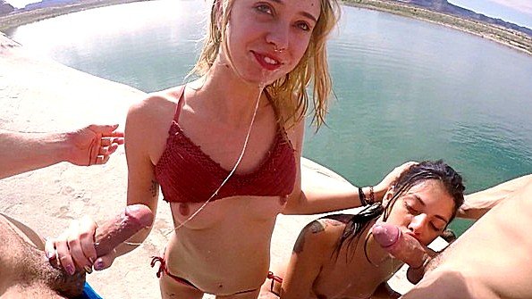 Девушки жадно трахаются на яхте с чуваками до одури