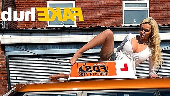 Эффектная блондинка активно ебется в автомобиле